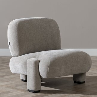 Fauteuil scandinave Louise chenille taupe