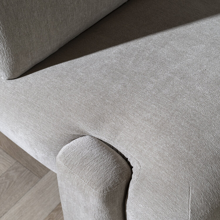 Fauteuil scandinave Louise chenille taupe