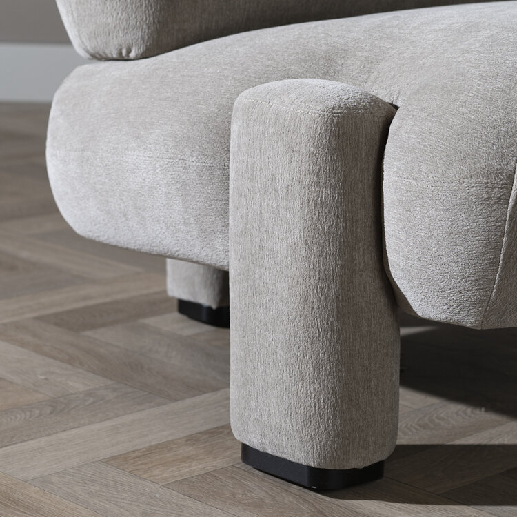 Fauteuil scandinave Louise chenille taupe