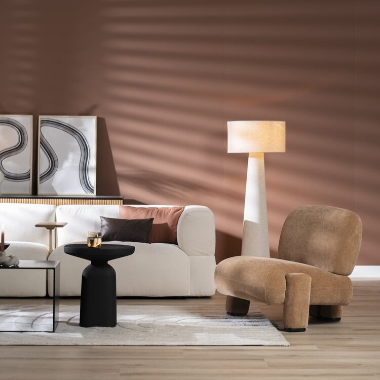 Fauteuil scandinave Louise chenille terracotta