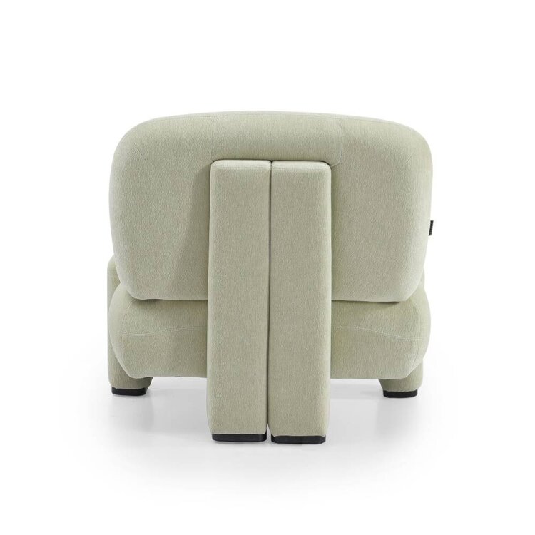 Fauteuil scandinave Louise chenille vert menthe