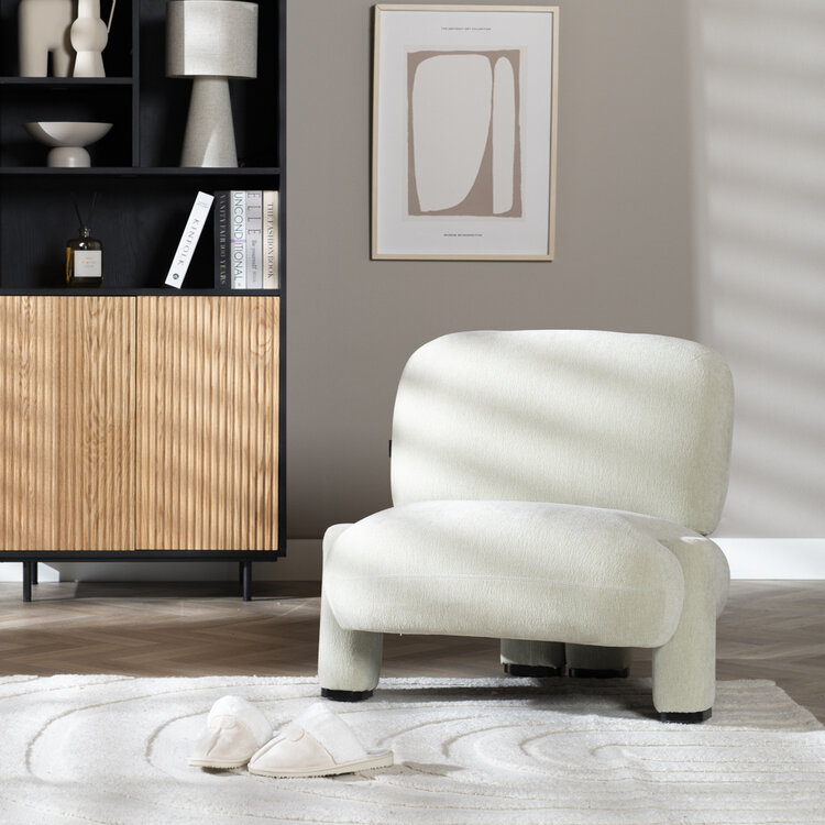 Fauteuil scandinave Louise chenille vert menthe