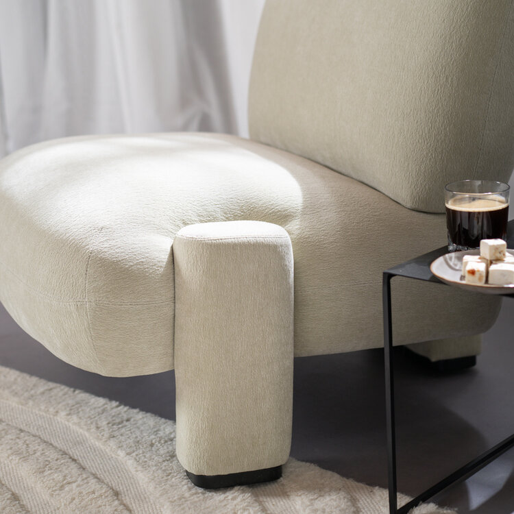 Fauteuil scandinave Louise chenille vert menthe