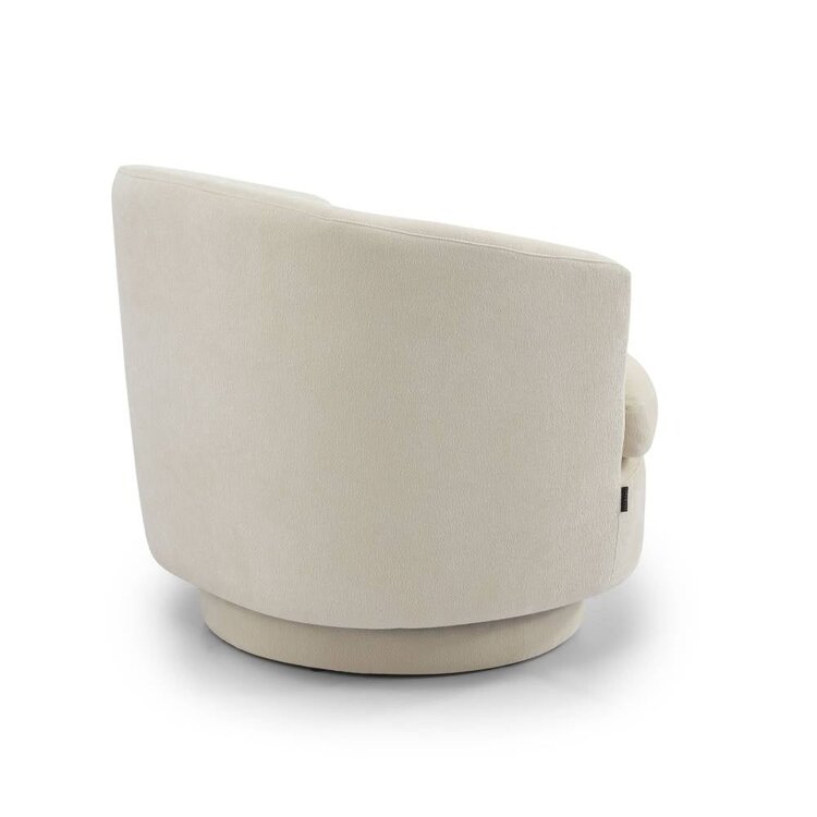 Fauteuil scandinave Valerie chenille blanc cassé