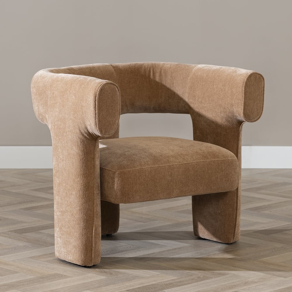 Fauteuil scandinave Bibi chenille terracotta