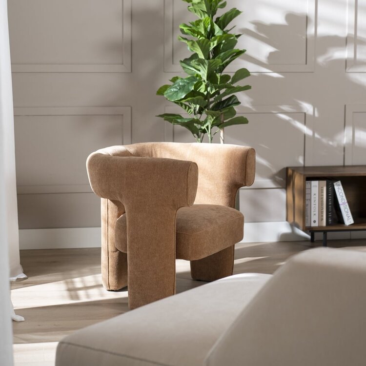 Fauteuil scandinave Bibi chenille terracotta