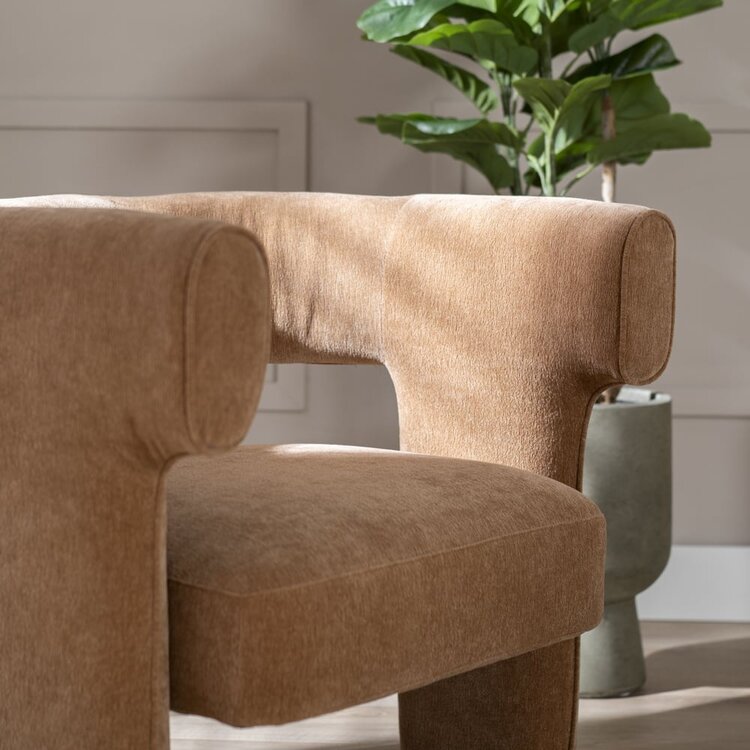 Fauteuil scandinave Bibi chenille terracotta