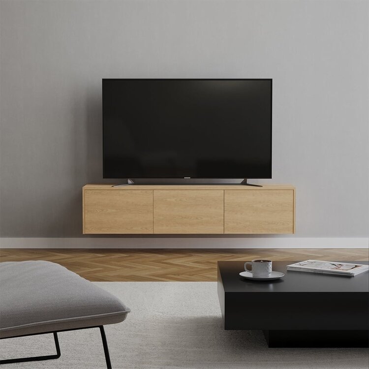 Meuble tv Thomas chêne blanc 150 cm