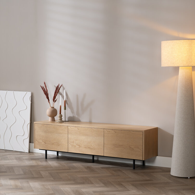 Meuble tv Thomas chêne blanc 150 cm