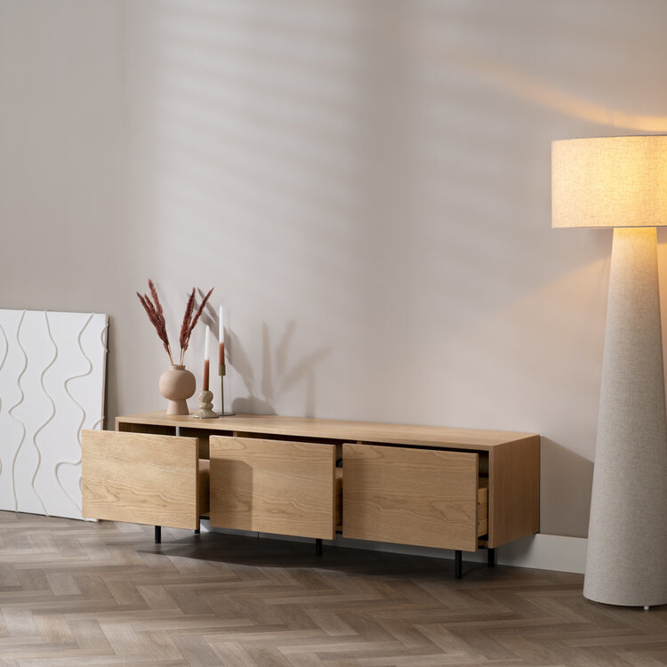 Meuble tv Thomas chêne blanc 150 cm