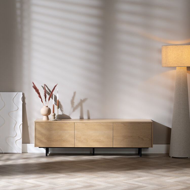 Meuble tv Thomas chêne blanc 150 cm