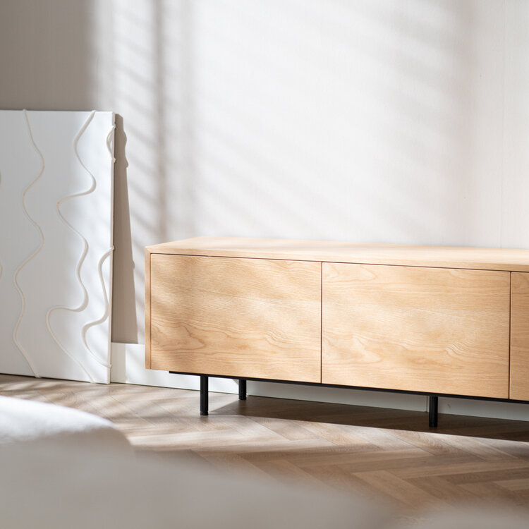Meuble tv Thomas chêne blanc 150 cm