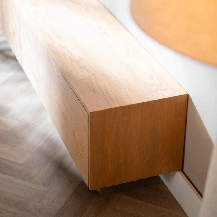 Meuble tv Thomas chêne blanc 150 cm