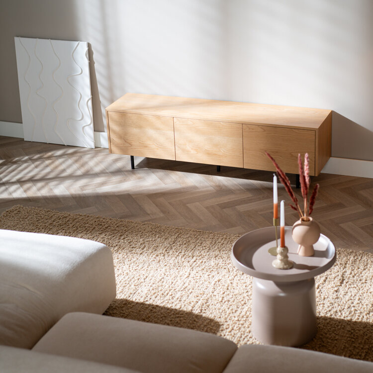 Meuble tv Thomas chêne blanc 150 cm