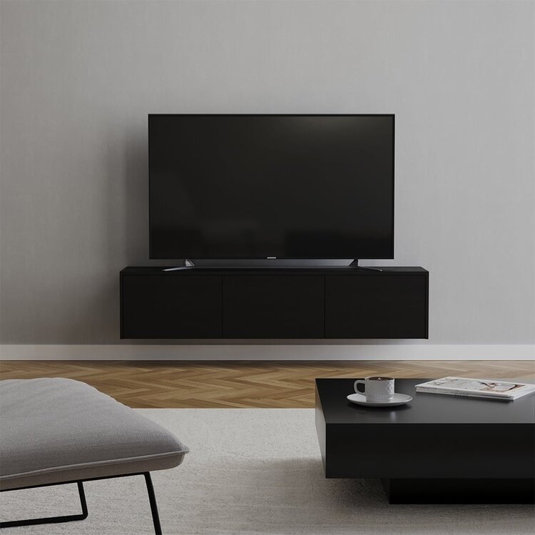 Meuble tv Thomas chêne noir 150 cm