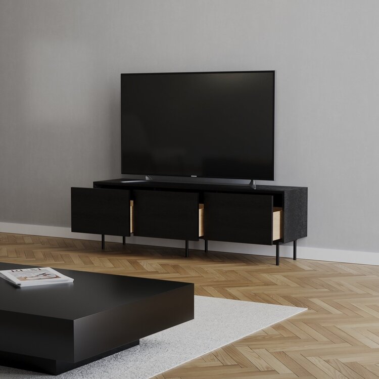 Meuble tv Thomas chêne noir 150 cm