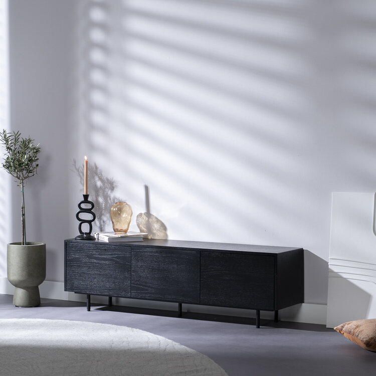 Meuble tv Thomas chêne noir 150 cm