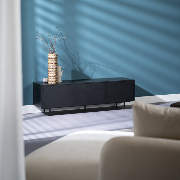 Meuble tv Thomas chêne noir 150 cm