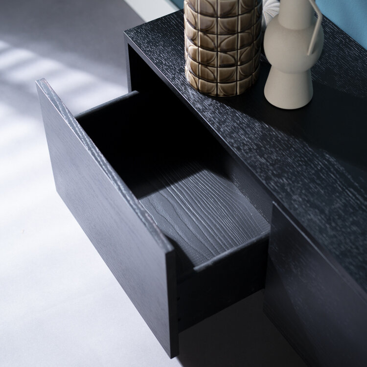 Meuble tv Thomas chêne noir 150 cm