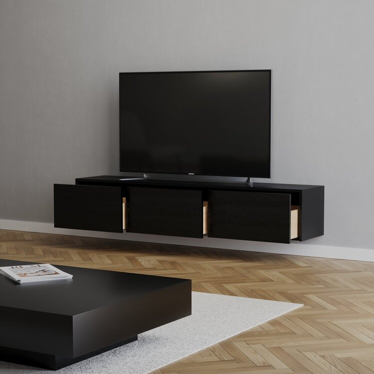 Meuble tv Thomas chêne noir 180 cm