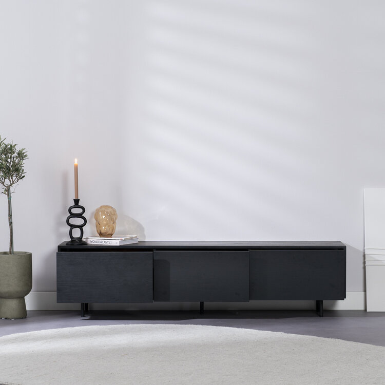 Meuble tv Thomas chêne noir 180 cm