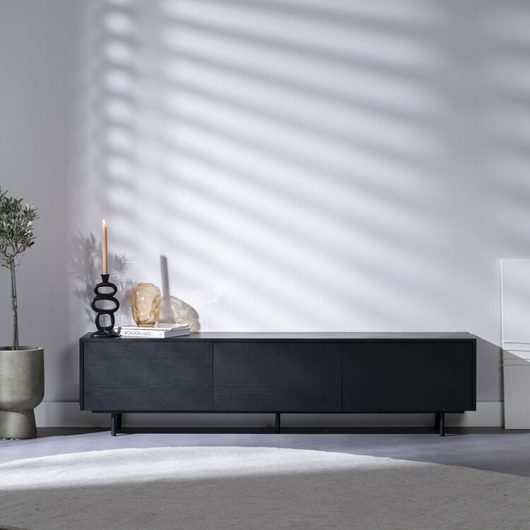 Meuble tv Thomas chêne noir 180 cm