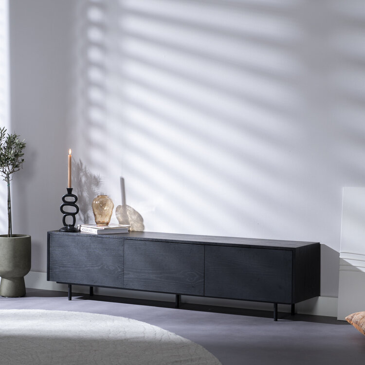 Meuble tv Thomas chêne noir 180 cm