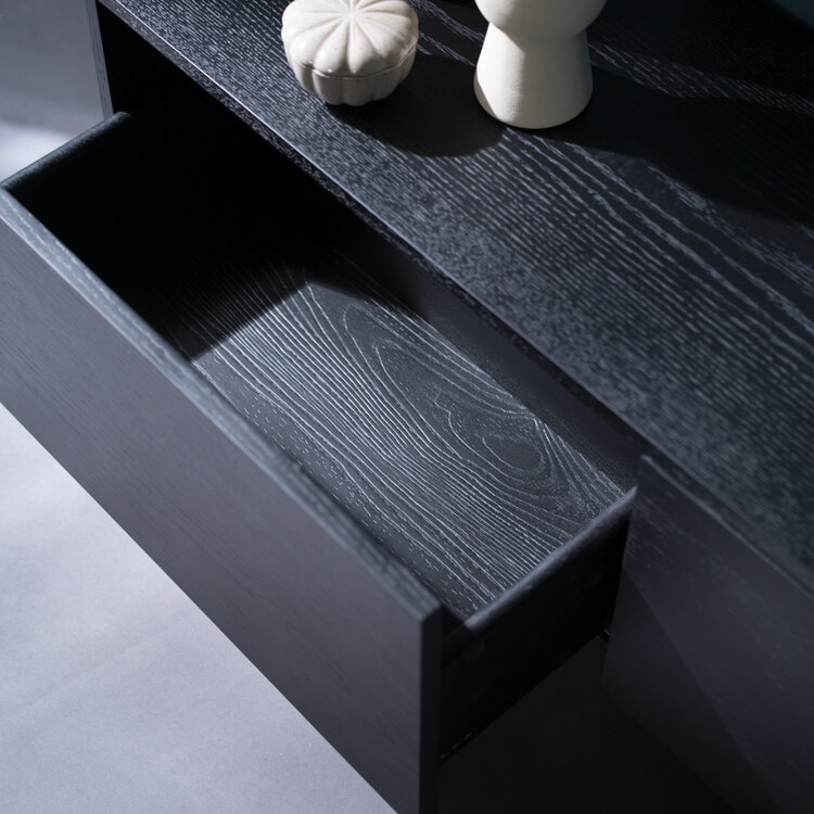 Meuble tv Thomas chêne noir 180 cm