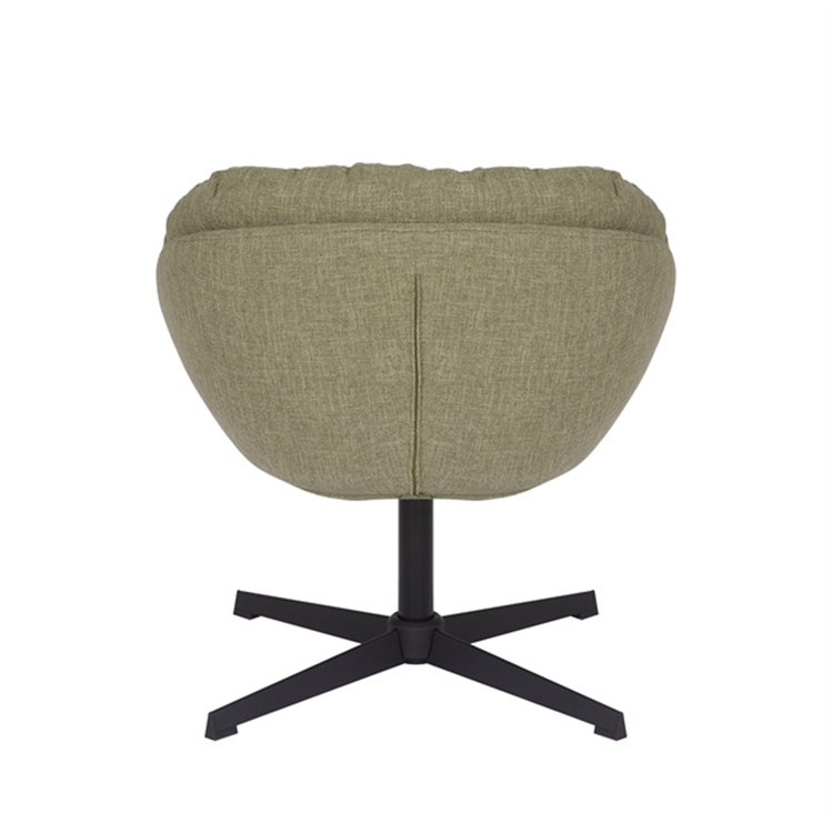 Fauteuil pivotant Porto tissu lin vert olive