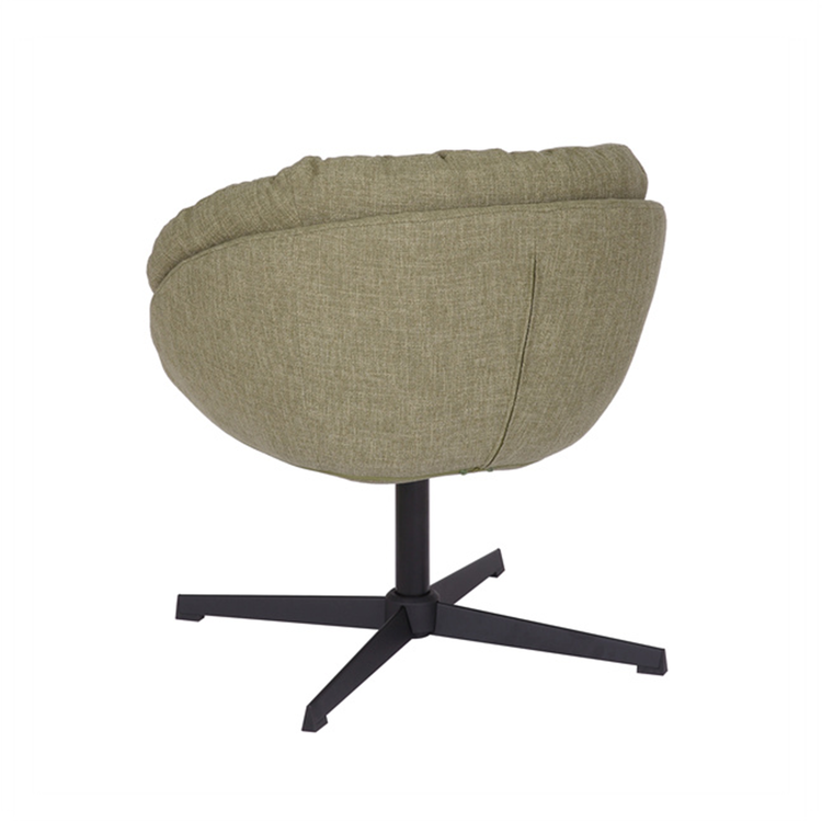Fauteuil pivotant Porto tissu lin vert olive