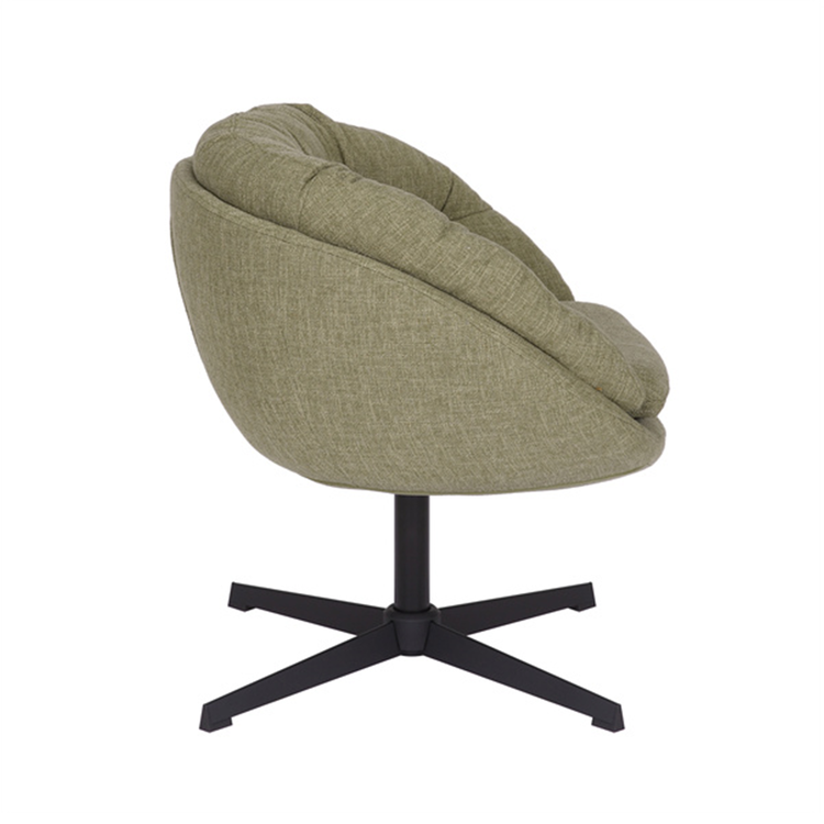 Fauteuil pivotant Porto tissu lin vert olive