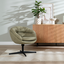 Fauteuil pivotant Porto tissu lin vert olive