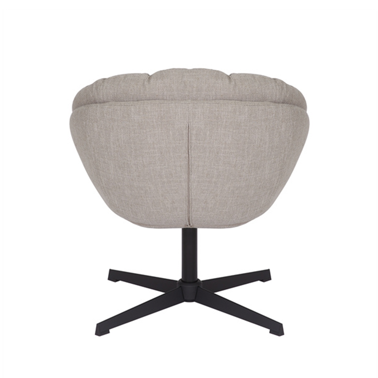 Fauteuil pivotant Porto tissu lin taupe