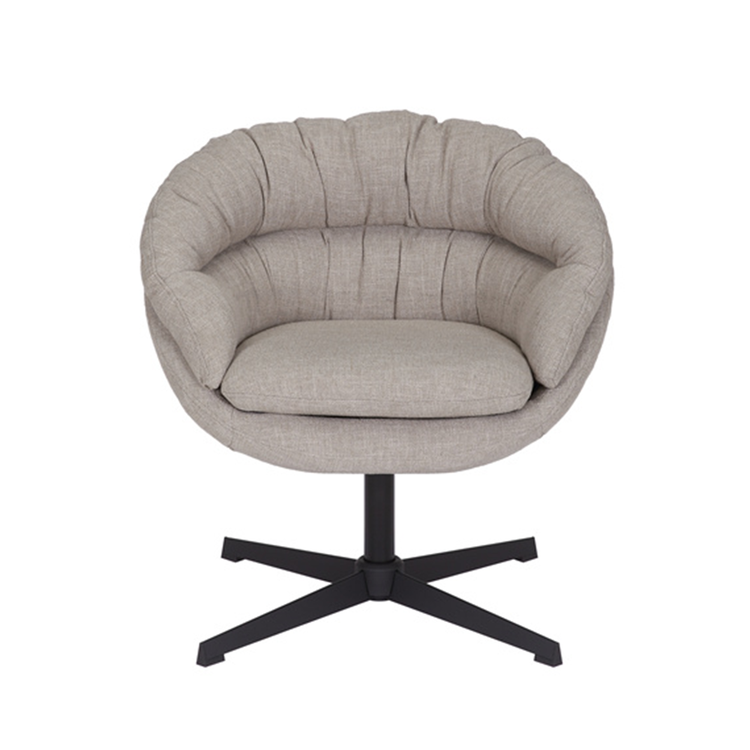 Fauteuil pivotant Porto tissu lin taupe