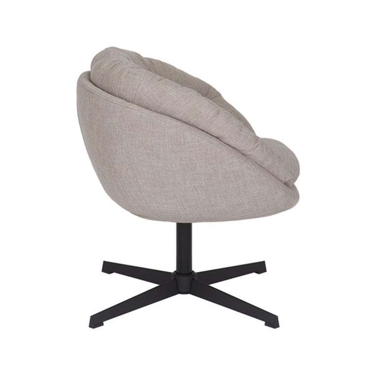 Fauteuil pivotant Porto tissu lin taupe
