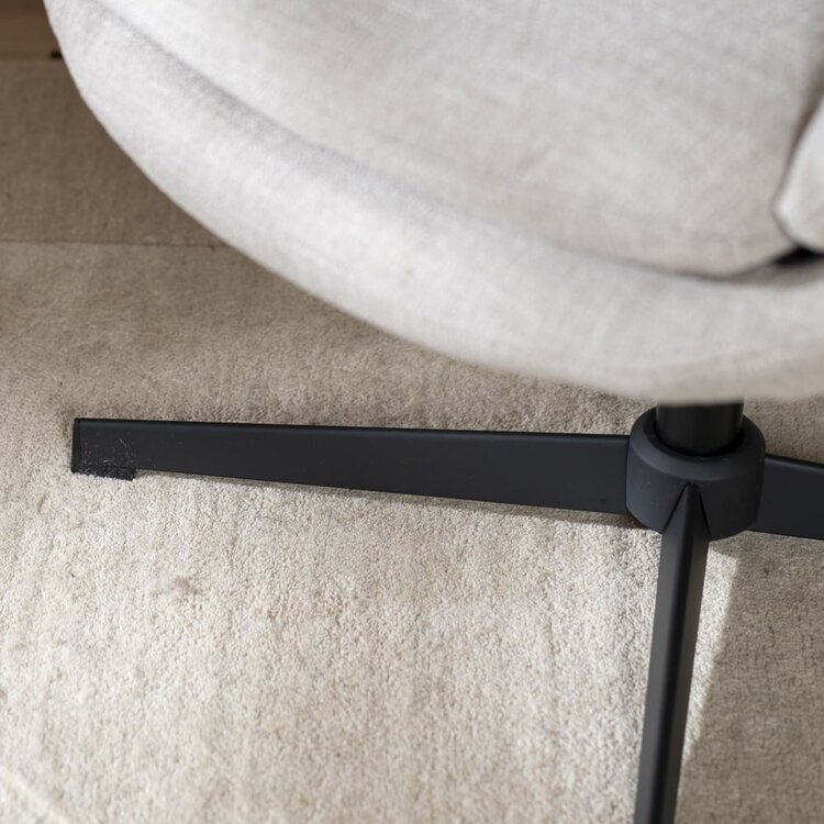 Fauteuil pivotant Porto tissu lin taupe