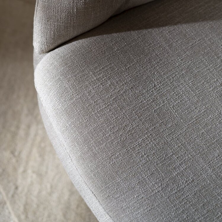 Fauteuil pivotant Porto tissu lin taupe