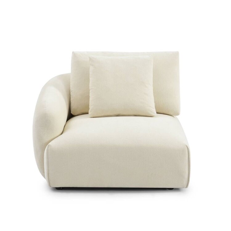 Canapé 3 places scandinave Isa chenille blanc cassé