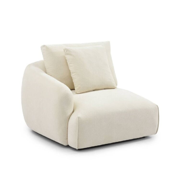 Canapé 3 places scandinave Isa chenille blanc cassé