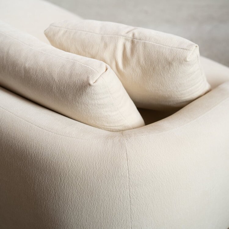 Canapé 3 places scandinave Isa chenille blanc cassé