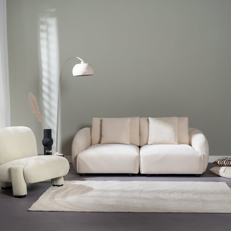 Canapé 3 places scandinave Isa chenille blanc cassé