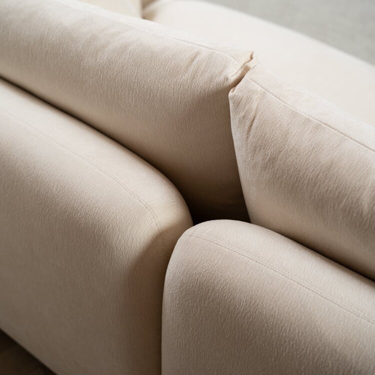 Canapé 3 places scandinave Isa chenille blanc cassé