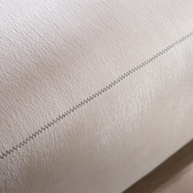 Canapé d'angle gauche scandinave July chenille blanc cassé