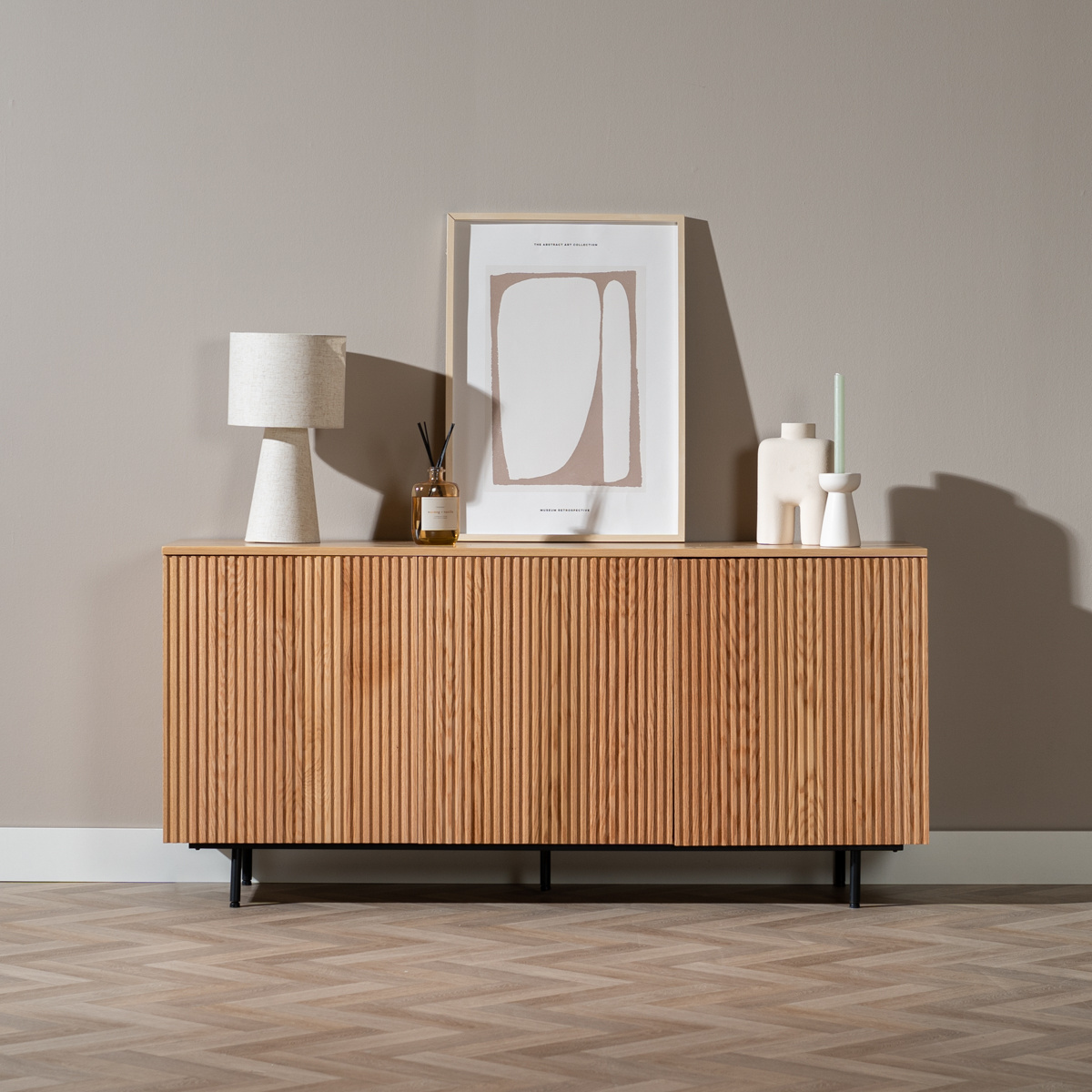 Buffet Haley chêne blanc 160 cm