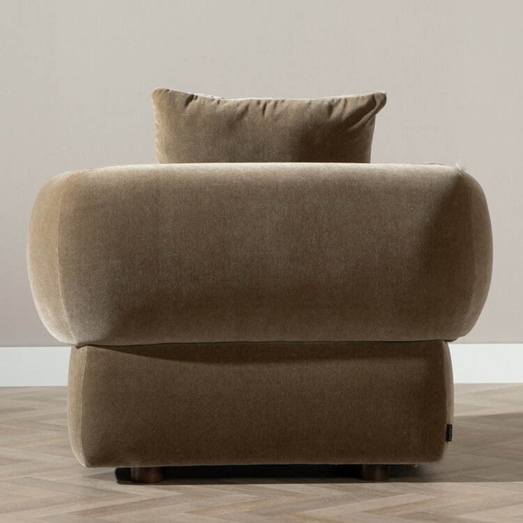 Fauteuil en velours Palermo marron