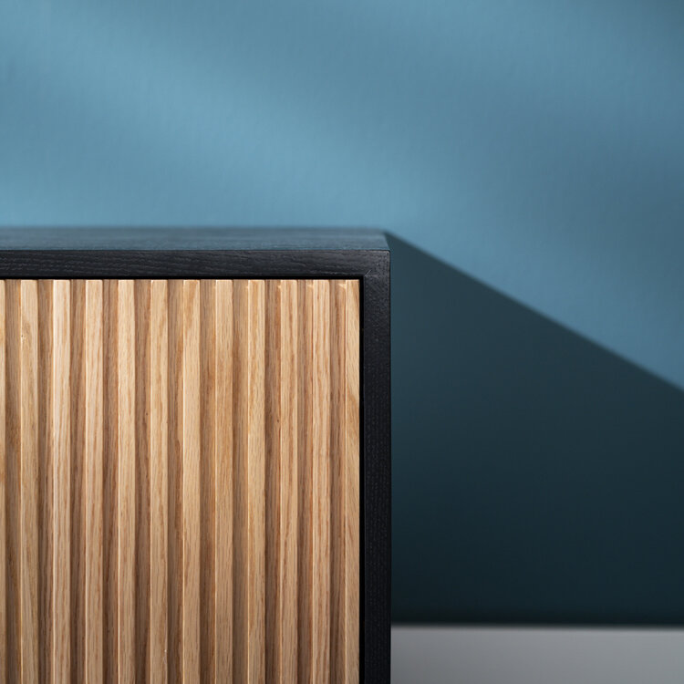 Meuble tv Ray noir / chêne blanc 150 cm