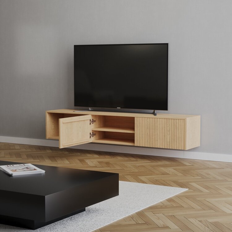 Meuble tv Ray chêne blanc 180 cm