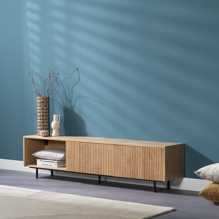 Meuble tv Ray chêne blanc 180 cm