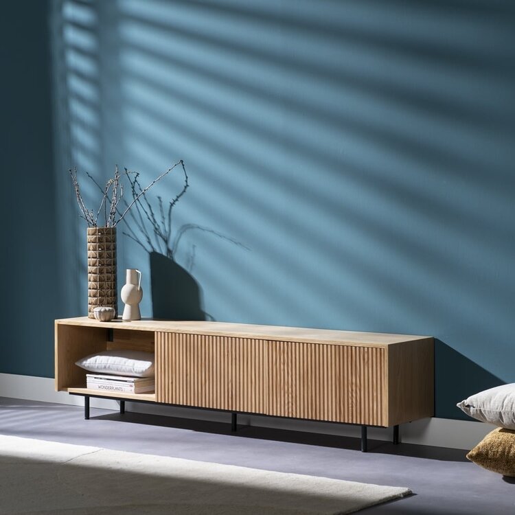 Meuble tv Ray chêne blanc 180 cm