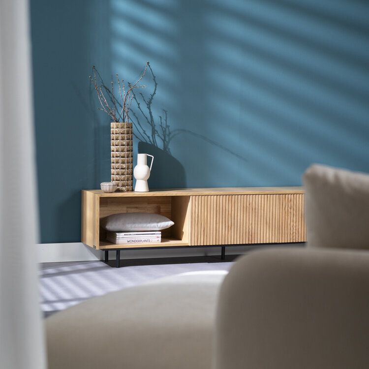 Meuble tv Ray chêne blanc 180 cm